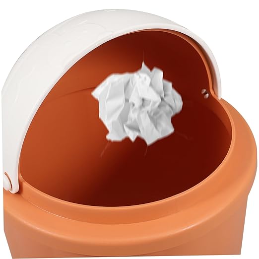 SHOWERORO Cute Mini Trash Can with Lid Small Desktop Waste Bin for Bedroom and Bathroom Slim Garbage Can for Office Flip Lid Design for Boys and Girls and Home Use