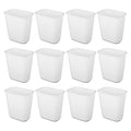 Sterilite 5.5 Gallon Rectangular Wastebasket Easy to Clean Open Top Durable Home Kitchen Trash Bin, Fits 8 Gallon Liner, 12 Pack, White
