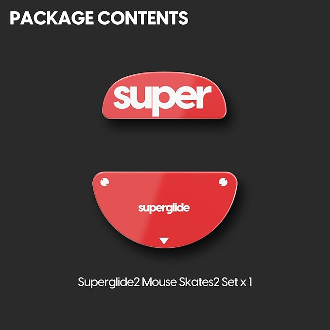Superglide2 - New Controllable Speed Textured Surface Smoothest Mouse Feet/Glides Made with Ultra Strong Glass Smooth and Durable Sole for EndGameGear XM2-WE [RED]
