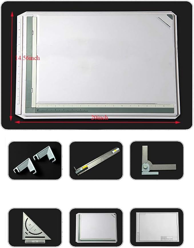 SALEMAR Inch Scale A3 Drafting Table Drawing Board Graphic Architectural Sketch Tool Set