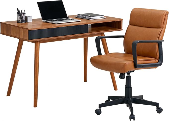 Artswish Mid Century Modern Desk with Chair Set
