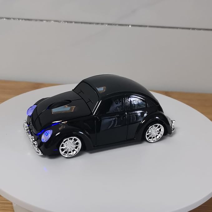 Car Mouse for Computer, Cool and Cute Car-Shaped Mouse, Wireless 2.4Ghz Optical Mice for Laptop PC Mac (Black)