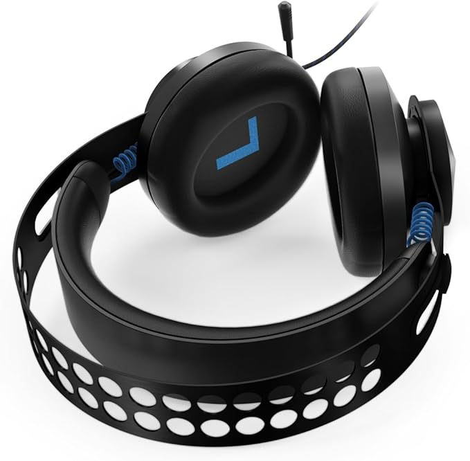 Lenovo Legion H300 Stereo Gaming Headset, Noise-Cancelling Mic, Memory Foam & PU Leather Earcups, Stainless Steel Headband, PC, PS4, Xbox One, Nintendo Switch, Mac, GXD0T69863, Black