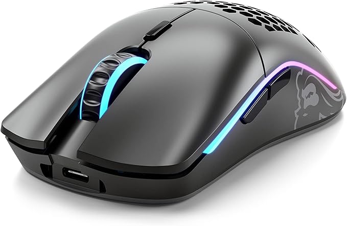 Glorious Gaming Model O Wireless Gaming Mouse - Superlight, 69g Honeycomb Design, RGB, Ambidextrous, Lag Free 2.4GHz Wireless, Up to 71 Hours Battery - Matte Black (Renewed)