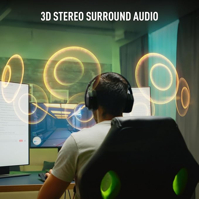EKSA 2.4GHz Wireless Gaming Headset for PS5/PS4, PC, Switch, Mac, Bluetooth 5.4 Gaming Headphones with Noise Cancelling Microphone, 169g Ultralight, RGB, Type-C, 35H Battery, Wired Computer Headphones