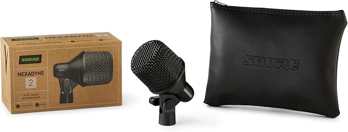 Shure Nexadyne 2 Kick Drum Microphone with Revonic Technology - Supercardioid Dynamic Mic for Pro Performance, Enhanced Frequency Range & Noise Reduction, Dual-Engine Transducers (NXN2)