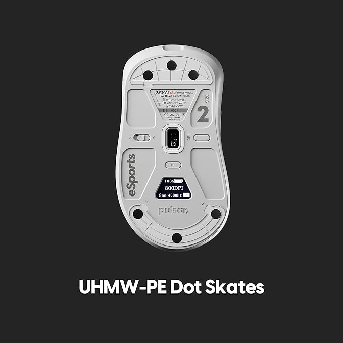 Pulsar Gaming Gears UHMW-PE Dot Skates (16-Pack) - 6.6mm Ultra-Smooth Mouse Feet for Glass & Hard Mousepads - Customizable Low Friction Glides for Precision Gaming - Compatible with Various Mice