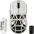 ATTACK SHARK R2PRO 45g Superlight Magnesium Alloy Mouse, PixArt PAW3950 Sensor, 42000DPI, 8000Hz Wireless Polling Rate, 2.4G/BT/Wired Gaming Mouse, Griptape, Coiled Cable for PC/Mac, Creamy