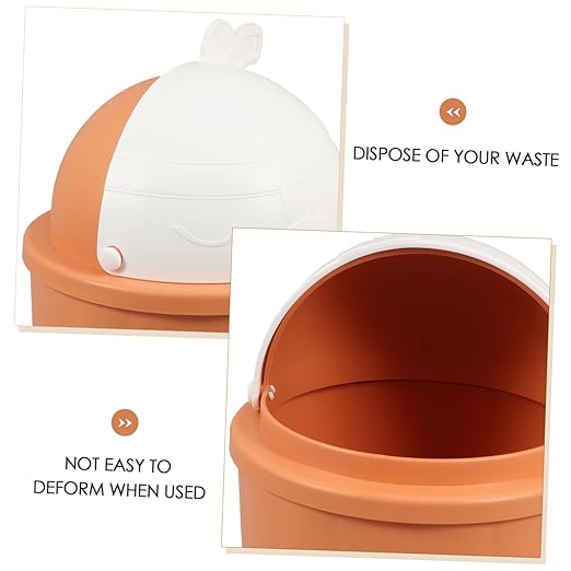 SHOWERORO Cute Mini Trash Can with Lid Small Desktop Waste Bin for Bedroom and Bathroom Slim Garbage Can for Office Flip Lid Design for Boys and Girls and Home Use