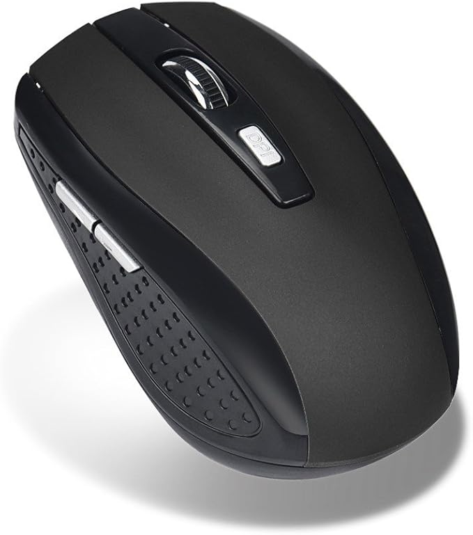 Generic 2.4GHz Wireless Gaming Mouse, Portable Office Optical Mouse, 6 Buttons, Max 10 Meters Operating Distance, Lightweight, Save Power, for Laptop, Computer, PC, Notebook, Desktop, Black