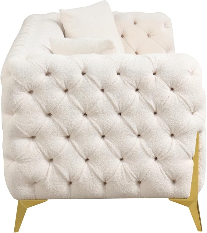 Contempo 2Pc Modern Living Room Set Made with Wood in Cream