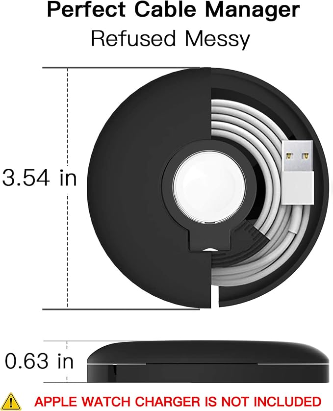 PZOZ Charger Stand for Apple Watch, Portable Charging Station Cable Management Dock Holder Organizer for iWatch Series Ultra/11/10/9/8/SE2/7/6 49mm 46mm 45mm 44mm 42mm Accessories (Black)