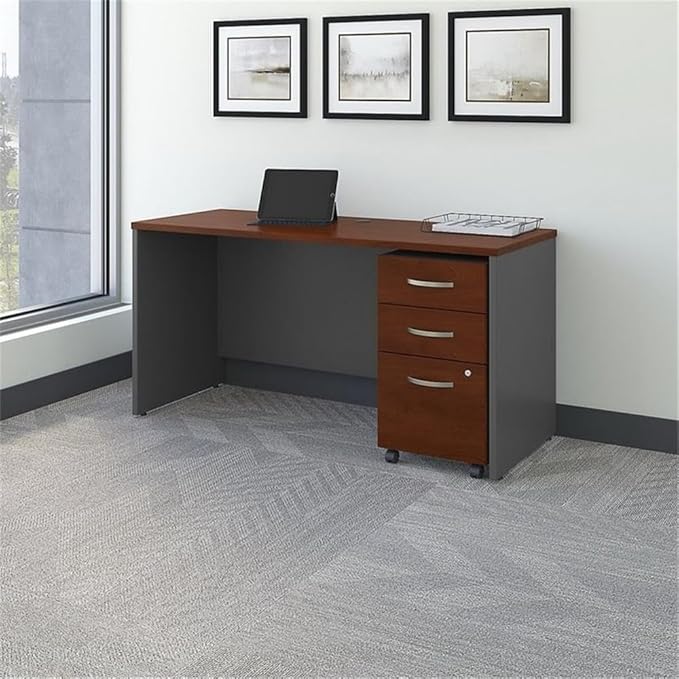 Bush Business Furniture Office 500 36W Storage Cabinet with Doors in Black Walnut - Assembled