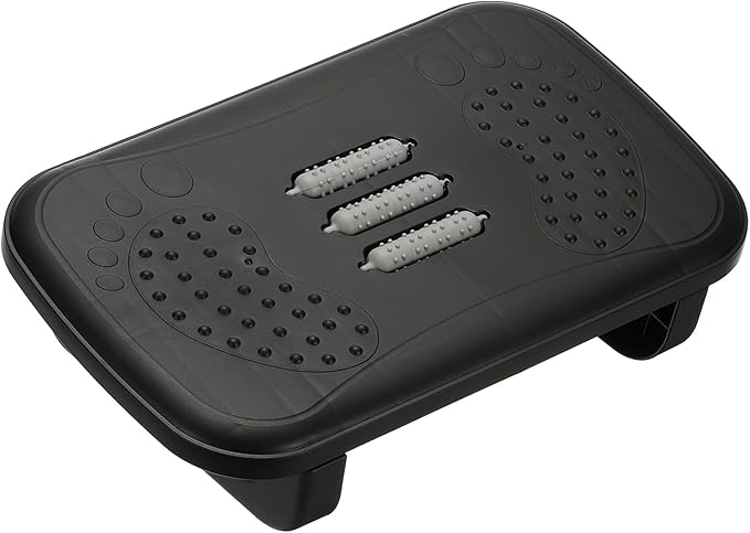 PATIKIL Foot Rest Non-Swingable Stools Leg Rest Footrest for Under Desk at Work Under Office Desk Chair Computer Gaming Promote Leg Circulation, Black/Gray