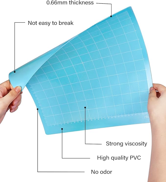 Gwybkq Cutting Mat 12 Pack 12x12, Compatible With Cricut Machine & Silhouette Variety Grip Sticky Pad Replacement Accessories for Cricket Card Supplies Standard Light Strong Frabic