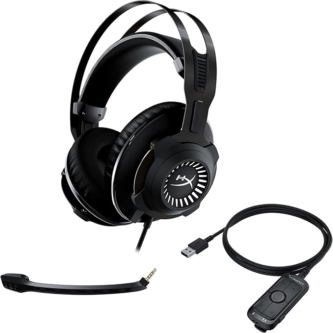 HyperX Cloud Revolver - Gaming Headset with HyperX 7.1 Surround Sound, Signature Memory Foam, Premium Leatherette, Steel Frame, Detachable Noise-Cancellation Microphone