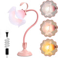 Flower Desk Lamp, 3 Color Modes LED Reading Light,Silicone Flexible Arm Book Light for Reading, Cute Bedside Table Lamp Bedroom Living Room Decor, Perfect Mother's day Valentine‘s Birthday Gift