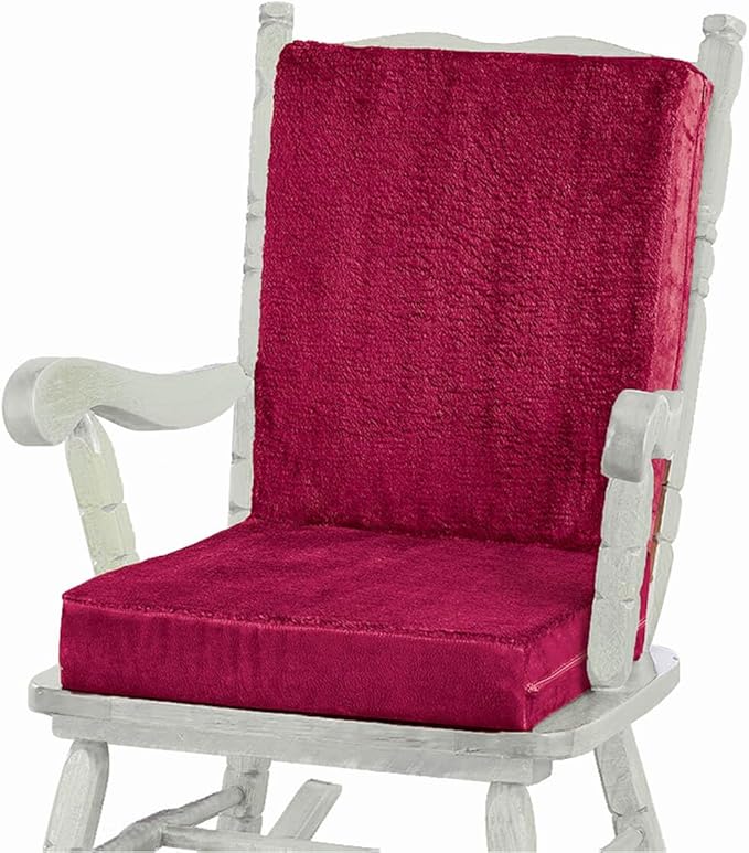 Fox Valley Traders Sherpa Covered Gel Cushion for Back and Seat, Crafted with Soft Memory Foam, Home Improvement - Burgundy Design, Cushion Measures 35 3/8" Wide x 15 3/4" Long x 3 1/2" High