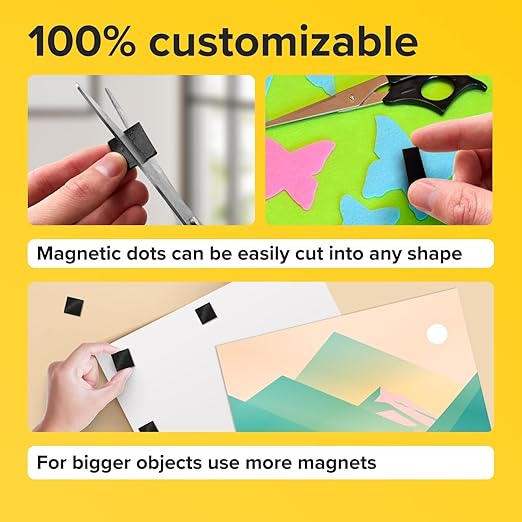 X-Bet Sticky Magnets with Adhesive Backing – 240pcs Flexible Magnet Tape Squares (0.8"x0.08"), Peel & Stick for Crafts, Whiteboard, Fridge, & School Projects