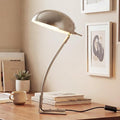 18.4" Metal Desk Lamp Modern Industrial Table Lamp, Adjustable Neck Architect Lights (3000K) with On/Off Switch, Bedside Reading Lamps for Office Bedroom Study Room Side Table (Nickel)