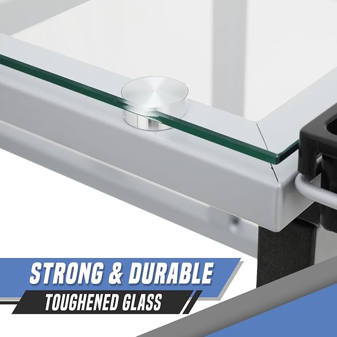 Adjustable Drafting Table & Stool Set, Art Desk with Additional Slide-Out Table Design, Versatile Drawing Table with Storage, for Art, Drafting and Creative Tasks, Natural