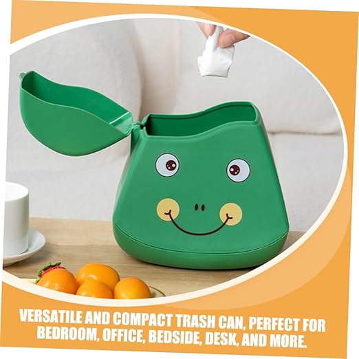 PRETYZOOM Mini Desktop Trash Can Lid Cute Wastebasket for Home Office and Car Compact and Easy to Clean Rubbish Bin for Tidy Workspaces