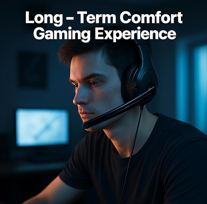 One Ear Gaming Headset with Mic (3.5mm) - Lightweight Single Ear Headset for PS5, PS4, Xbox, Switch, PC, Mac, iPad, Tablet - Includes USB-C & USB-A Adapters for Gaming, Remote Work & Business Calls