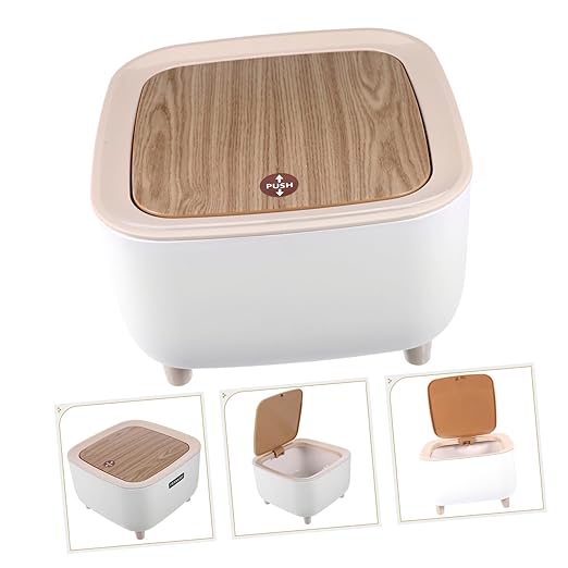 Unomor 1pc Slim Desktop Trash Can Capacity Suitable for Bathroom Kitchen Office Multi-Scene Use