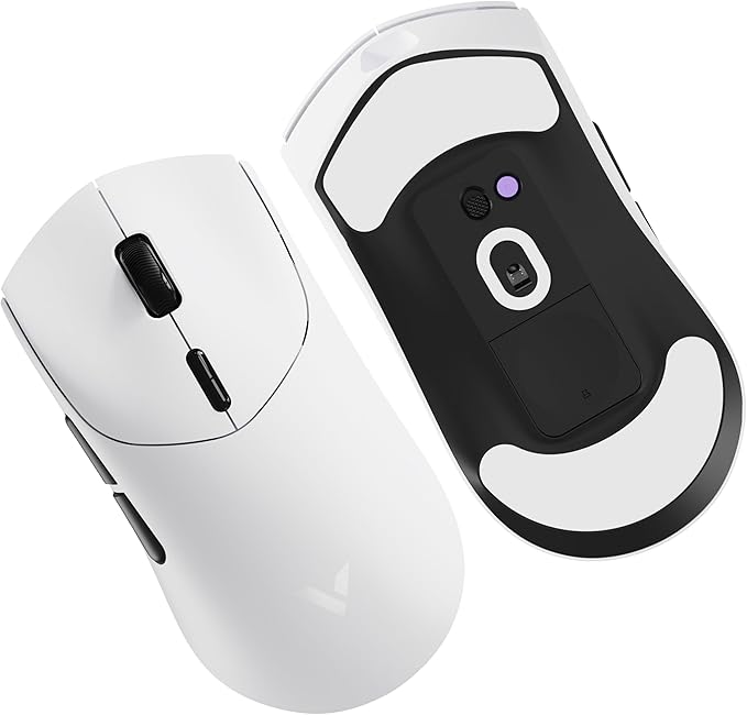 Rapoo VT MAX Lightweight Wireless Gaming Mouse, PAW3950 Ultimate Sensor,750H Battery Life, 8K Polling, 45K DPI, Dual-Mode 2.4G/USB-C, Esports Grade Performance Mouse for PC/Mac (VT7 MAX, White)