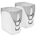 STORi Luup Bathroom Wastebasket 2pk, Secure Grocery Bags, Plastic Garbage Container for Vanity, Laundry Room, Kitchen, Office, 2.5 Gallon, White, Made in USA