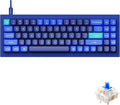 Keychron Q7 Wired Custom Mechanical Keyboard, 70% Layout QMK/VIA Programmable Macro with Hot-swappable Gateron G Pro Blue Switch Double Gasket Compatible with Mac Windows Linux (Blue)