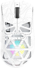 Aula SC620 Wireless Gaming Mouse, Tri-Mode 2.4GHz/USB-C/BT5.3 Computer Mouse with 12000 DPI, Programmable Macro Gamer Mouse with Rapid Fire Key, RGB Light Gaming Mice for PC/Laptop/Mac (Line White)