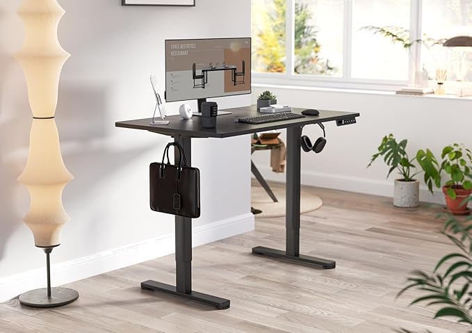 YDN Electric Standing Desk with Cable Management – Black (48")