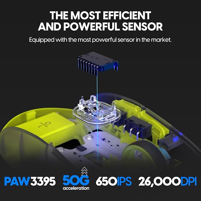 Pulsar Gaming Gears X2H Wireless Gaming Mouse, Ultra Lightweight 1.90 oz (54 g), Symmetrical, Optical Switch, 26000 DPI, PAW3395 Sensor (Medium, Wireless, Acidic Green) (Renewed)