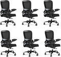 TRALT Office Chair - Ergonomic Desk Chair with Adjustable Lumbar Support, Mesh Computer Chair, Executive Chairs for Home Office Comfortable Lumbar Support Black Pack of 6