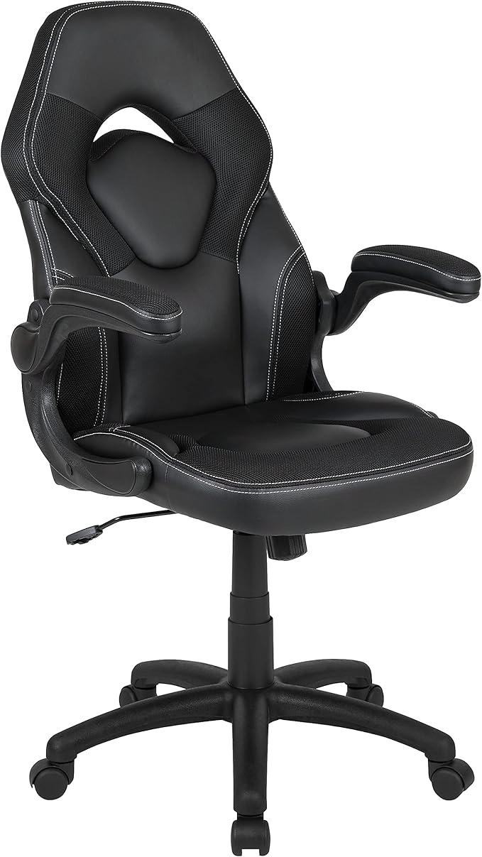 Flash Furniture Red Gaming Desk and Black Racing Chair Set with Cup Holder and Headphone Hook
