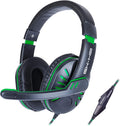 ENHANCE GX-H5 School Headset with Microphone — Perfect for Remote Learning, Study Sessions, and in-Class Listening — Volume Control, USB + 3.5mm, Comfortable Over-Ear Noise-Isolating Design (Green)