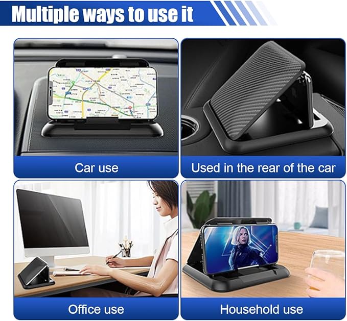 LAINLOY Car Phone Holder Mount, Non-Slip Desk Phone Holder, Silicone Carbon Fiber Car Dashboard Cell Phone Pad for iPhone Pro Max SE XS XR Plus, Galaxy