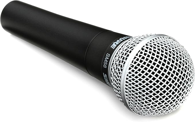 Shure SM58 Pro XLR Dynamic Microphone with Tripod Mic Stand - Professional Studio & Live Performance Cardioid Mic for Vocals, Podcasting, and Recording