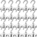 DIYMAG Magnetic Hooks, 120 LB Heavy Duty Strong Magnet with Hook, Rare Earth Neodymium Magnets for Hanging, Magnetics Hanger for Curtain, Home, Kitchen, Workplace, 20 Packs