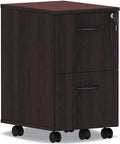 Alera Alera Valencia Series Mobile Pedestal, Left Or Right, 2 Legal/Letter-Size File Drawers, Mahogany, 15.38" X 20" X 26.63"