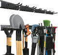 TIDYME Garage Tool Organizer Wall Mount - 64 inches - Sturdy Storage Rack with Adjustable Hooks, Anti-Rust - Easy Installation, 400lbs Capacity - Garden Tool Organizer (04 Racks & 08 Hooks)