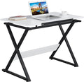 Topeakmart Height Adjustable Drawing Table Drafting Table up to 30 Degrees, Art Tilting Tabletop Workstation for Artists, Home Furniture Art Desk for Writing/Studying/Reading, White