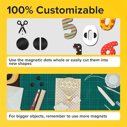 Peel-&-Stick Flexible Adhesive Magnets - 120 Magnetic Dots for Office Supplies, Whiteboard, Crafts, Fridge, & School Projects