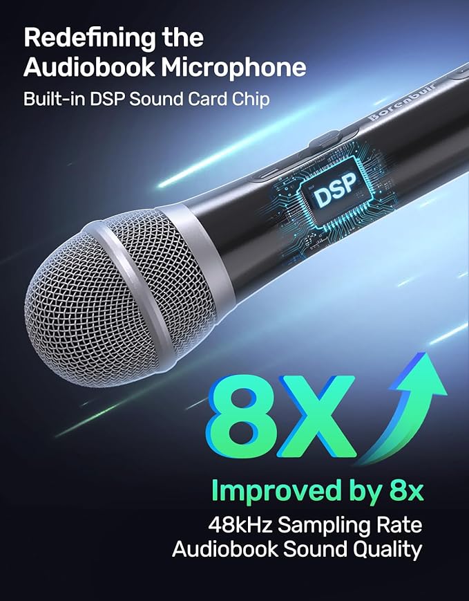 Audiobook Recording Equipment for Home, USB/XLR Dynamic Microphone, Noise-Canceling Handheld, Studio Mic Kit, Ideal for Reading Aloud, Narration, Voice-Over Work