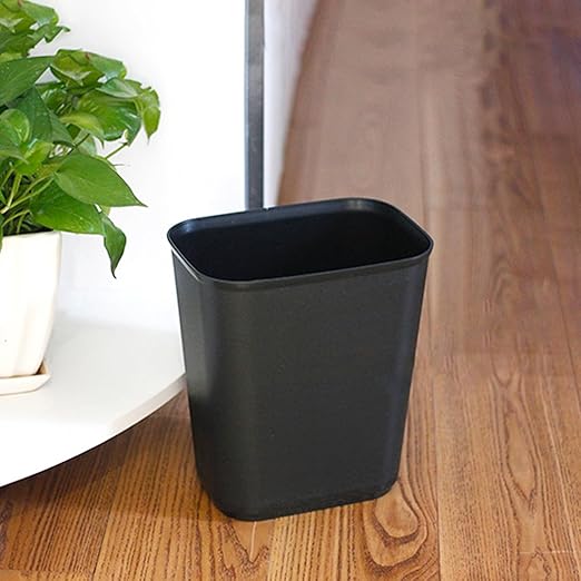 Black Small Trash Can 4Pack, 2Gallon/8L Plastic Office Trash Bin Garbage Can Under Desk, Trash Cans for Bedroom, Office and Kitchen, Trash Bins WasteBasket Fits Narrow Space, Plastic Trash Can