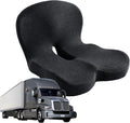 Memory Foam Seat Cushion for Truck Drivers, Office Chairs, Car Seats Ergonomic Chair Cushion, Sciatica & Tailbone Relief Ergonomic Pressure Relief Pad for Long Sitting (Black)