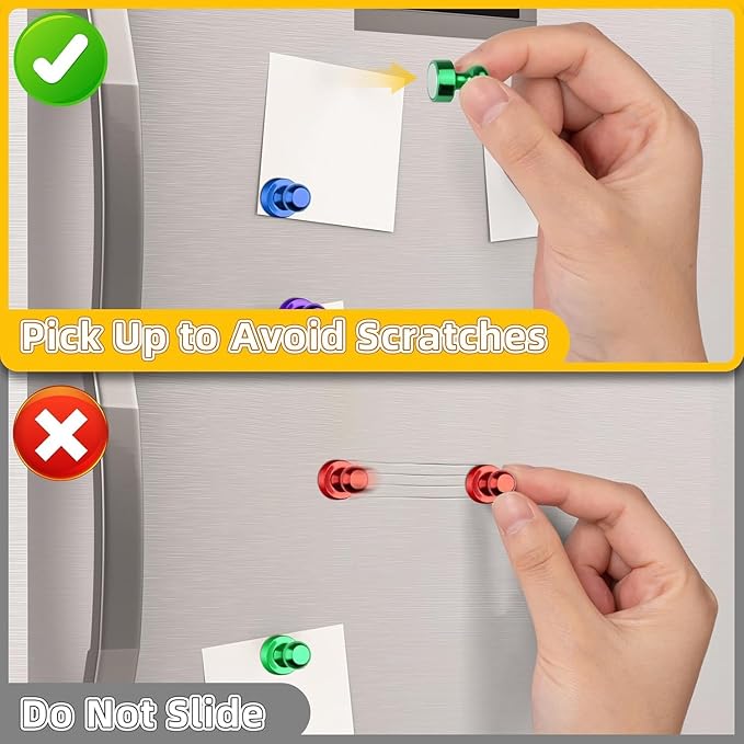 20 Pcs Fridge Magnets, Refrigerator Magnets, Small Strong Magnets, Whiteboard Magnets for Fridge, Magnetic Push Pins for Locker, Kitchen Decor and Accessories, Office, Classroom Organization