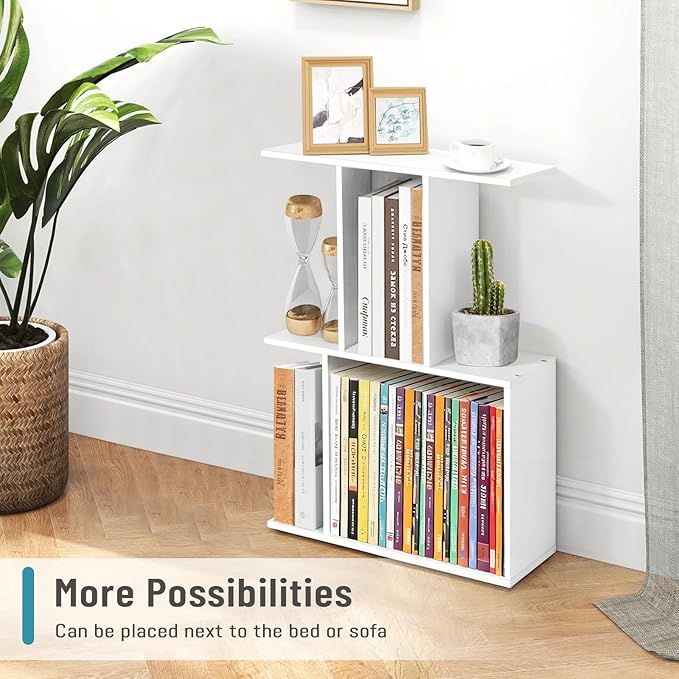 Desktop Shelf Organizer for Top of Desk - Wood Desk Hutch for Dorm Room Essentials & Home Office - Small Tabletop Bookshelf for Storage & Decor Display