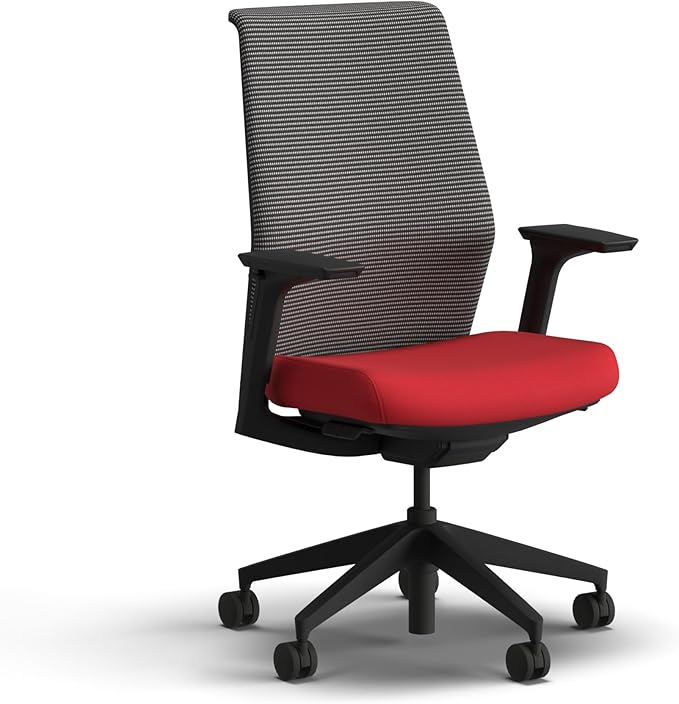HON Cipher Mesh Office Chair, Standard Cylinder, Height Adjustable Arms, Office Chair with Lumbar Support, Black Mesh, Black Frame, Ruby